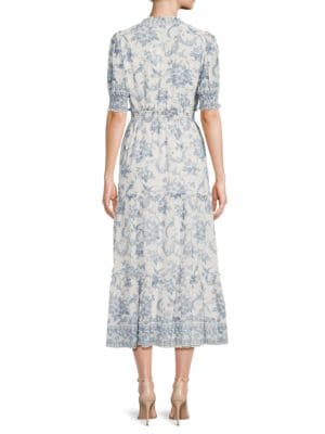 Max Studio
Floral Puff Sleeve Tiered Midi Dress