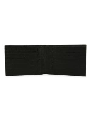 Moschino
Logo Croc Embossed Leather Bifold Wallet