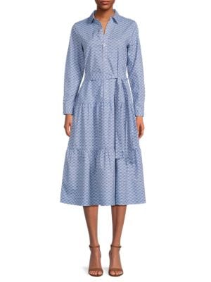 YAL New York
Print Tiered Midi Shirtdress