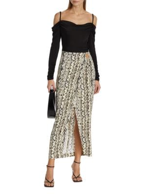 Nanushka
Solice Wavy Split Midi Skirt
