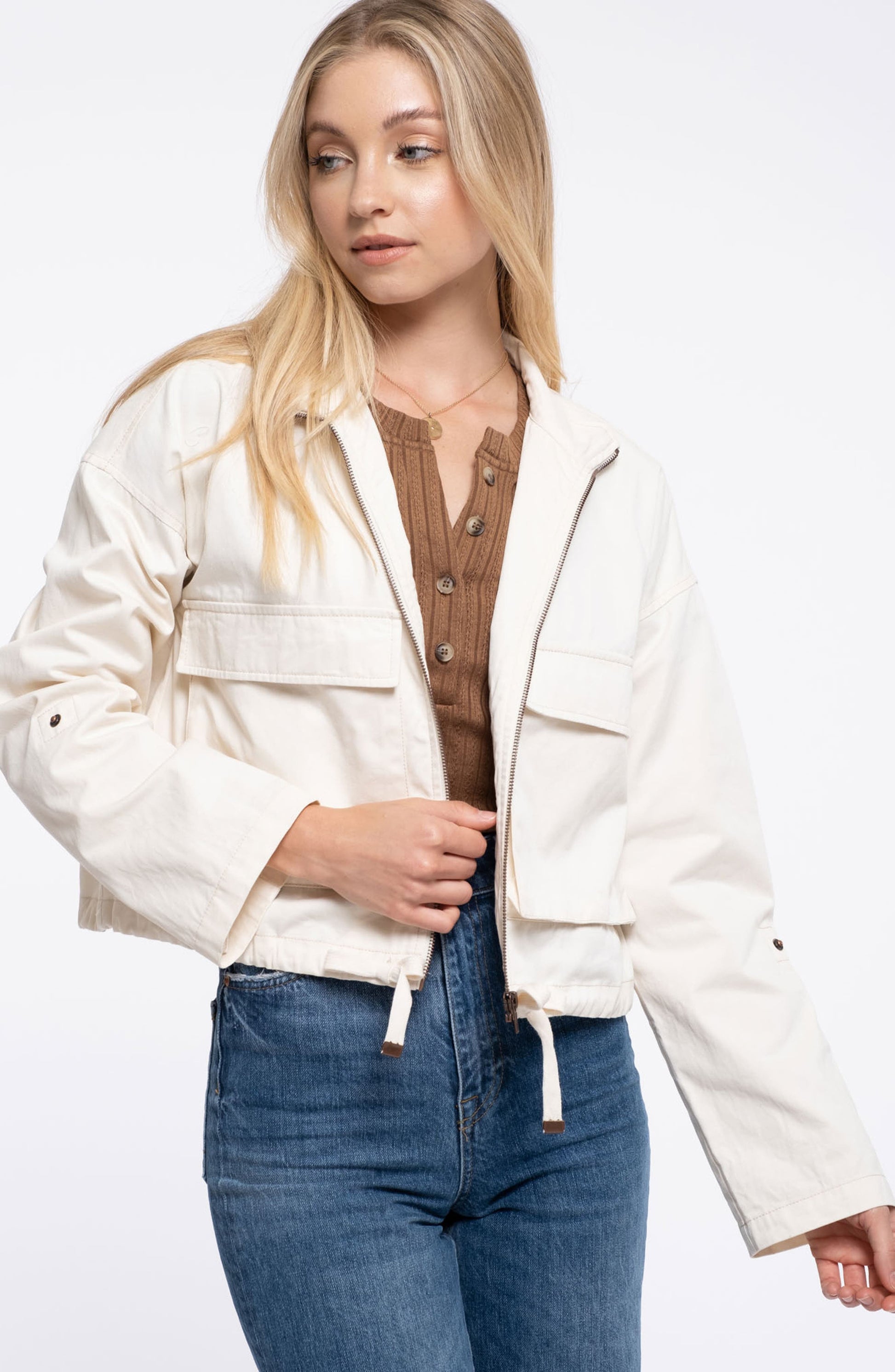BLU PEPPER Oversized Utility Jacket, Alternate, color, IVORY