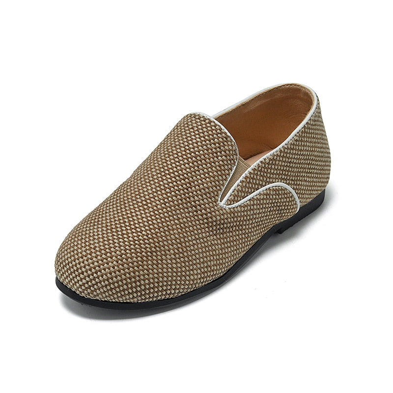 Kids Shoes Spring Summer Tan New Design Blue LinensFor Boys Girls Casual Shoe Popular Rubber Size 21-35