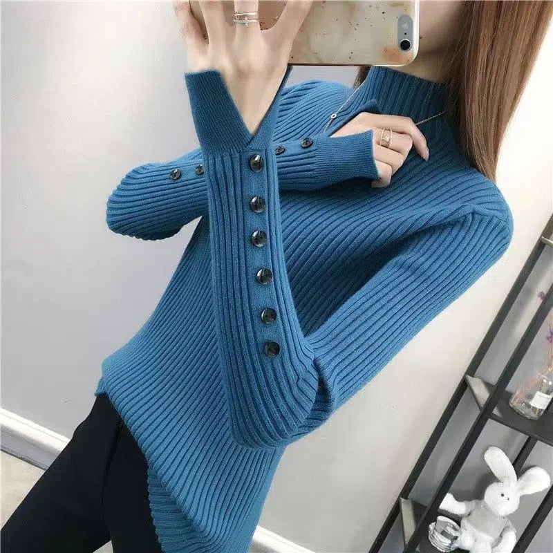New-coming Autumn Winter Warm knit sweater Femme Turtleneck Pullovers Sweaters Long Sleeve Slim Oversize Korean Women's Sweater