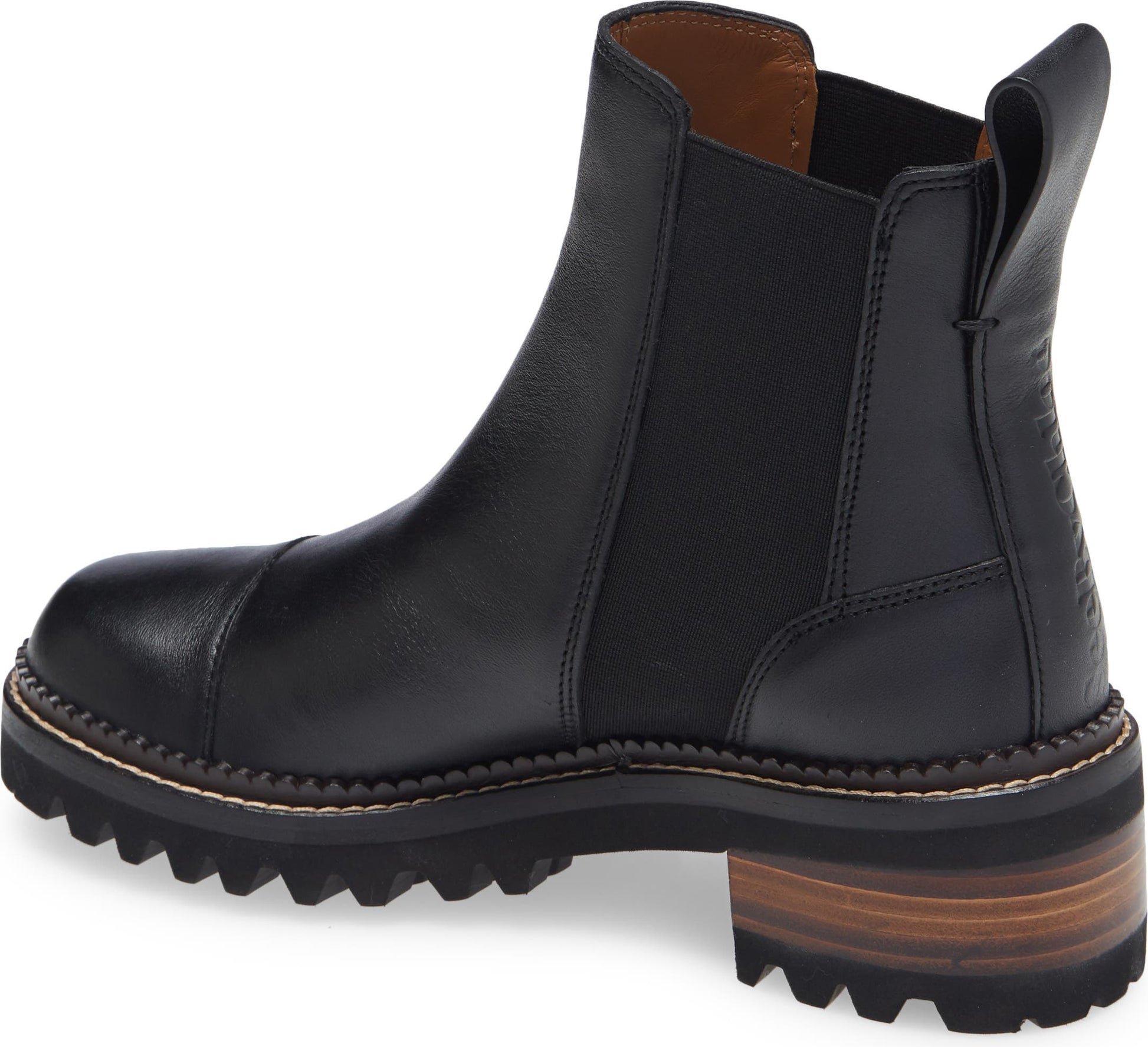 SEE BY CHLOÉ Mallory Lug Chelsea Boot, Alternate, color, BLACK