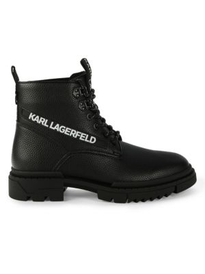 Karl Lagerfeld Paris
                                                                         Log Sole Leather Combat Boots