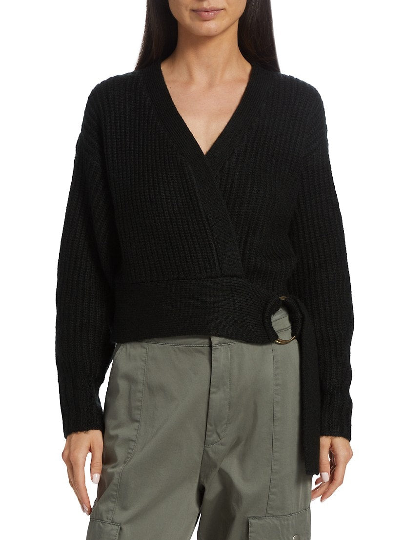 Wrap-Front Buckle Cardigan image number NaN