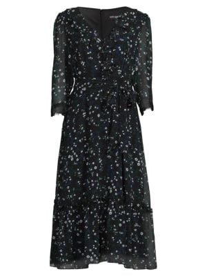 Karl Lagerfeld Paris
 Floral Ruffle Midi Dress