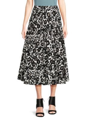 Max Studio
 Geometric Print Pleated Midi Skirt