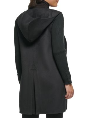 Kenneth Cole
 Ribbed Sleeve Hooded Coat