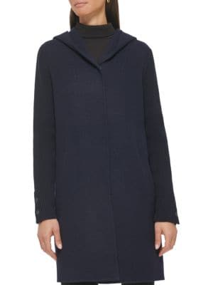 Kenneth Cole
 Ribbed Sleeve Hooded Coat