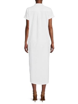 Saks Fifth Avenue
 Pocket Detail Linen Blend Midi Dress