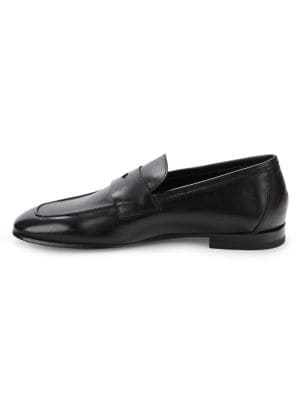 john galliano - Logo Leather Penny Loafers Sale - Metziahs