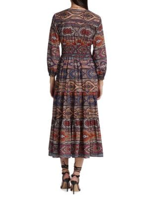 Derek Lam 10 Crosby
 Elsa Tiered Printed Midi Dress