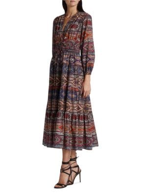 Derek Lam 10 Crosby
 Elsa Tiered Printed Midi Dress