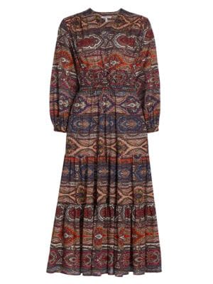 Derek Lam 10 Crosby
 Elsa Tiered Printed Midi Dress