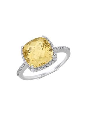 Sonatina
 Sterling Silver, Citrine & Diamond Halo Ring