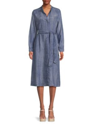 YAL New York
 Long Sleeve Denim Midi Dress