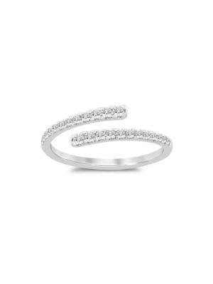 Saks Fifth Avenue
 14K White Gold & 0.25 TCW Diamond Open Band Ring