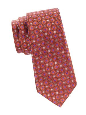 Canali
 Antique Floral Print Silk Tie