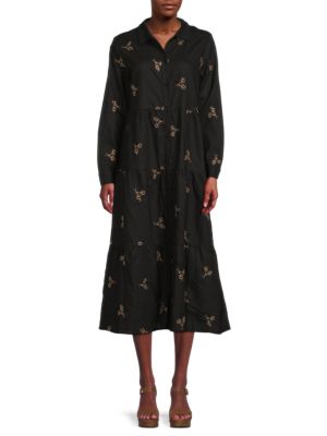 YAL New York
 Floral Midi Shirt Dress