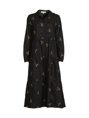 YAL New York
 Floral Midi Shirt Dress