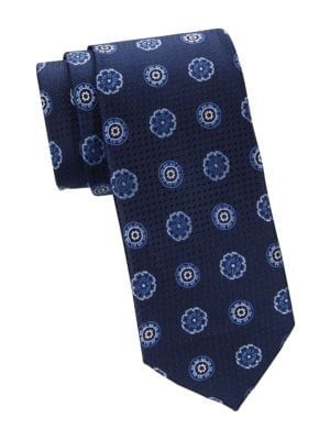 Canali
 Dotted Print Silk Tie