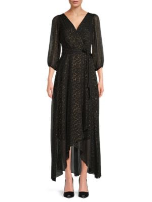 DKNY
 Abstract Print Surplice Maxi Dress