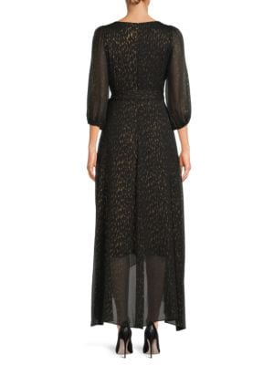 DKNY
 Abstract Print Surplice Maxi Dress