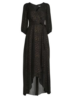 DKNY
 Abstract Print Surplice Maxi Dress