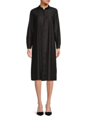 YAL New York
 Solid Midi Shirt Dress