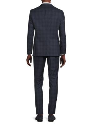 BOSS
 H-Huge Slim Fit Plaid Virgin Wool Suit