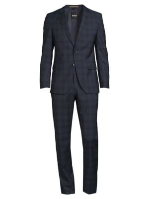 BOSS
 H-Huge Slim Fit Plaid Virgin Wool Suit