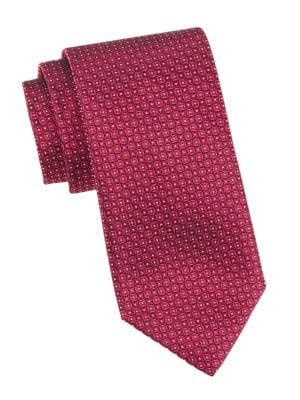 Canali
 Dotted Print Silk Tie