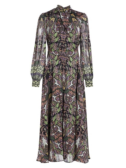 The Raquel Paisley Midi-Dress