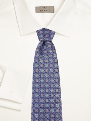 Canali
 Antique Floral Print Silk Tie