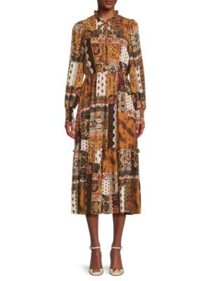 T Tahari
 Mix Print Midi Dress