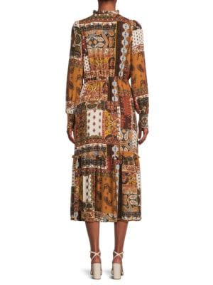 T Tahari
 Mix Print Midi Dress