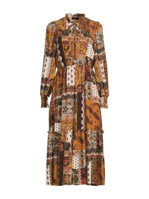 T Tahari
 Mix Print Midi Dress