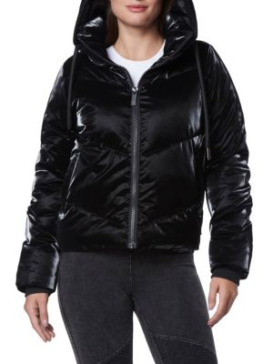 Andrew Marc
 Luxe Sheen Hooded Puffer Jacket