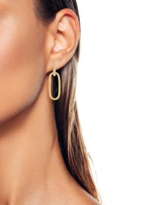 SPHERA MILANO
 14K Goldplated Sterling Silver & Cubic Zirconia Link Drop Earrings