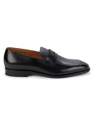 BOSS
 Black Lisbon Leather Penny Loafers