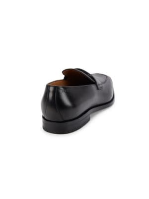 BOSS
 Black Lisbon Leather Penny Loafers