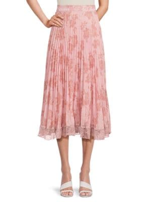 Rachel Parcell
 Accordion Pleat Lace Midi Skirt