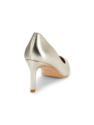 Stuart Weitzman 75MM Leigh Metallic Leather Stiletto Pumps