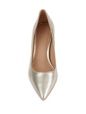Stuart Weitzman 75MM Leigh Metallic Leather Stiletto Pumps
