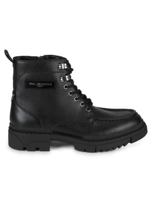 Karl Lagerfeld Paris
                                                                         Log Sole Leather Combat Boots