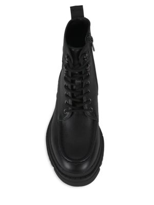 Karl Lagerfeld Paris
                                                                         Log Sole Leather Combat Boots