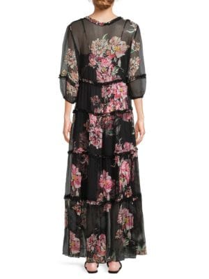 Johnny Was Lizzy Ruffle Maxi Dress