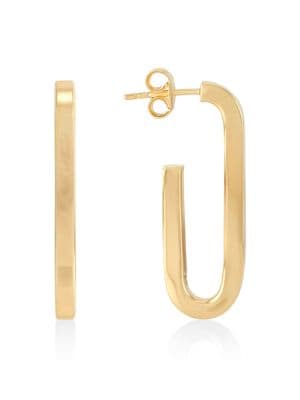 Saks Fifth Avenue 18K Goldplated Sterling Silver Three-Quarter Hoop Earrings