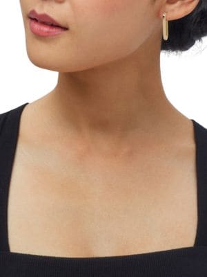 Saks Fifth Avenue 18K Goldplated Sterling Silver Three-Quarter Hoop Earrings